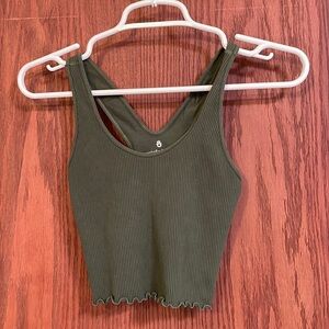 NWOT Spiritual Gangster Amour Green Seamless Crop Tank Flaw